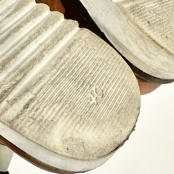 Bertuchi criss cross platform Italian leather sandal with white sole 40 - Picture 6 of 8
